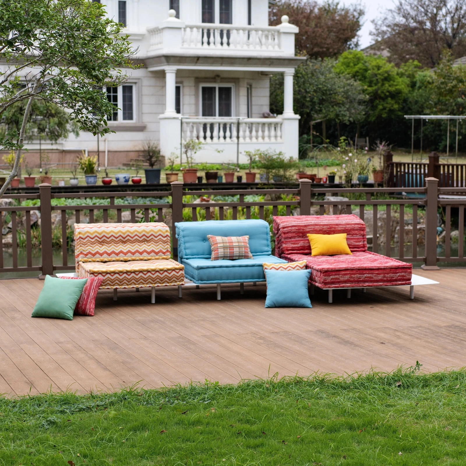 Outdoor Mah Jong Daybed Sofa Couch handmade Custom Modular Sectional Full Set