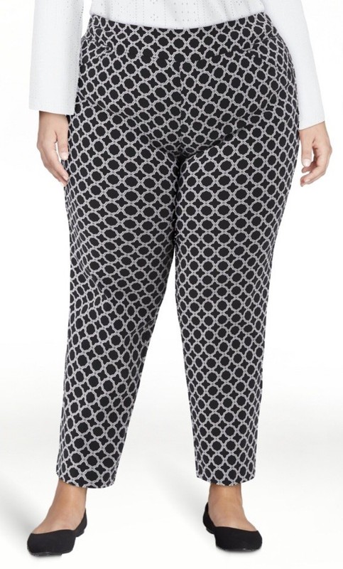 Just My Size Women’s Plus Black Geo Millennium Pants Size 1X NWT