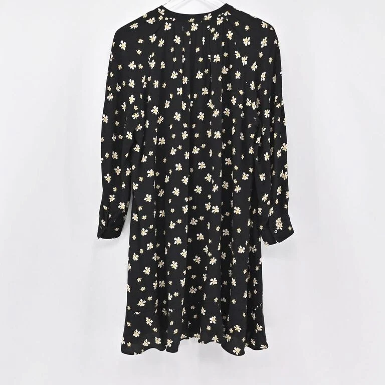 Платье WHISTLES Edelweiss размер 10 цветочный черный оборки мини женское романтическое - Изображение 3 из 4