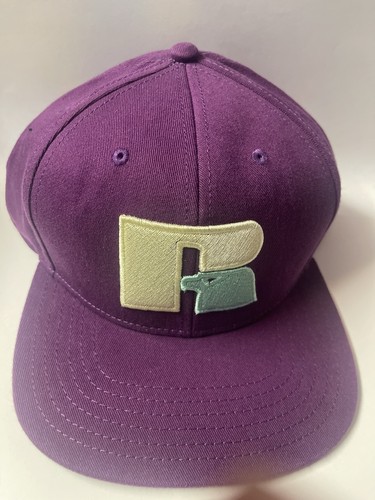 Russell Athletic Logo Snapback Hat, Black Adjustable Ball Cap ( Purple) - Picture 2 of 5