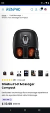 Renpho Shiatsu Foot Massager with 9 Customizable Massage Preferences 