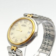 Hermes Profile Watch Unisex Quartz 3-Hand Date Ivory Steel Used