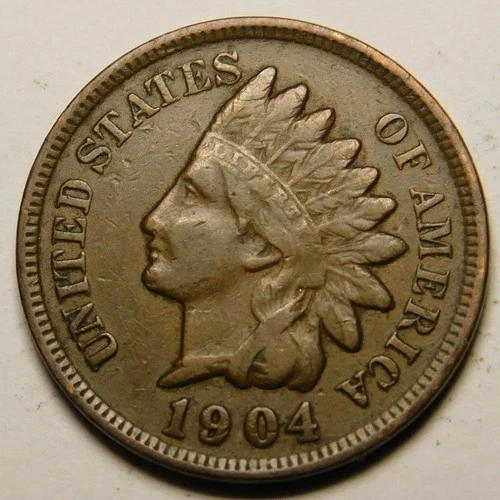 1904 Indian Head Cent VF - EF  "Not Cleaned -Actual Coin Pictured"
