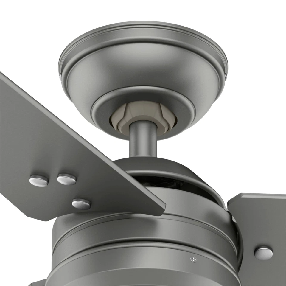 Ventilador Hunter 44 pulgadas contemporáneo plateado mate ventilador de techo con cadena de tracción 3 aspas Foto 2 de 4