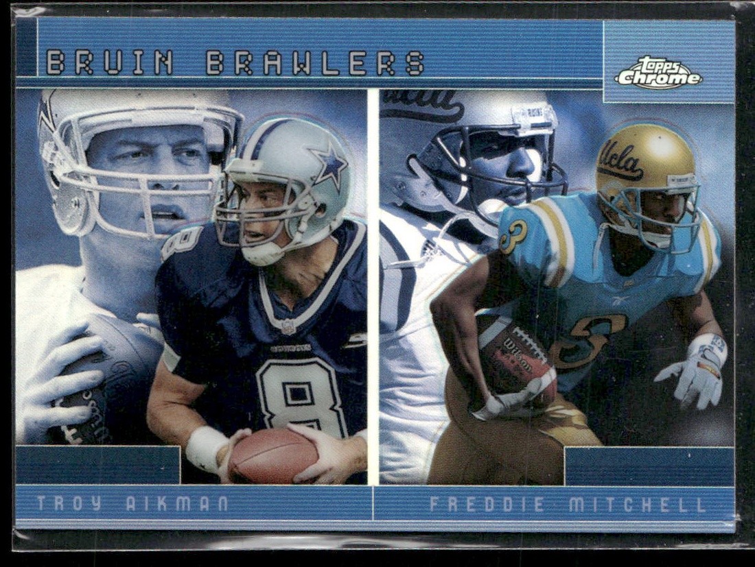 Troy Aikman / Freddie Mitchell Topps 2001 Topps Chrome #TC6 Combos Refractors