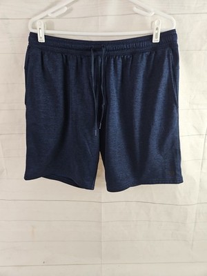 Layer 8 Men's XL Shorts Lightweight Elastic Drawstring Waist Blue Black Marled