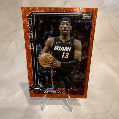 Topps 2025-26 Bam Adebayo Miami Heat Parallel Serial Numbered /25 Orange #75