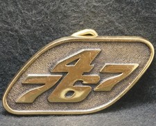 XB27120 VINTAGE 1981 747 767 BOEING AIRCRAFTS ADVERTISEMENT MENS BELT BUCKLE