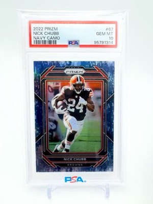 2022 Panini Prizm #67 Navy Camo Prizm /25 Nick Chubb POP 1 RARE