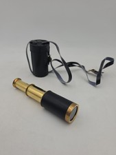 Vintage Brass Pocket Spyglass Telescope Nautical Pirate Monocular Leather Case 6