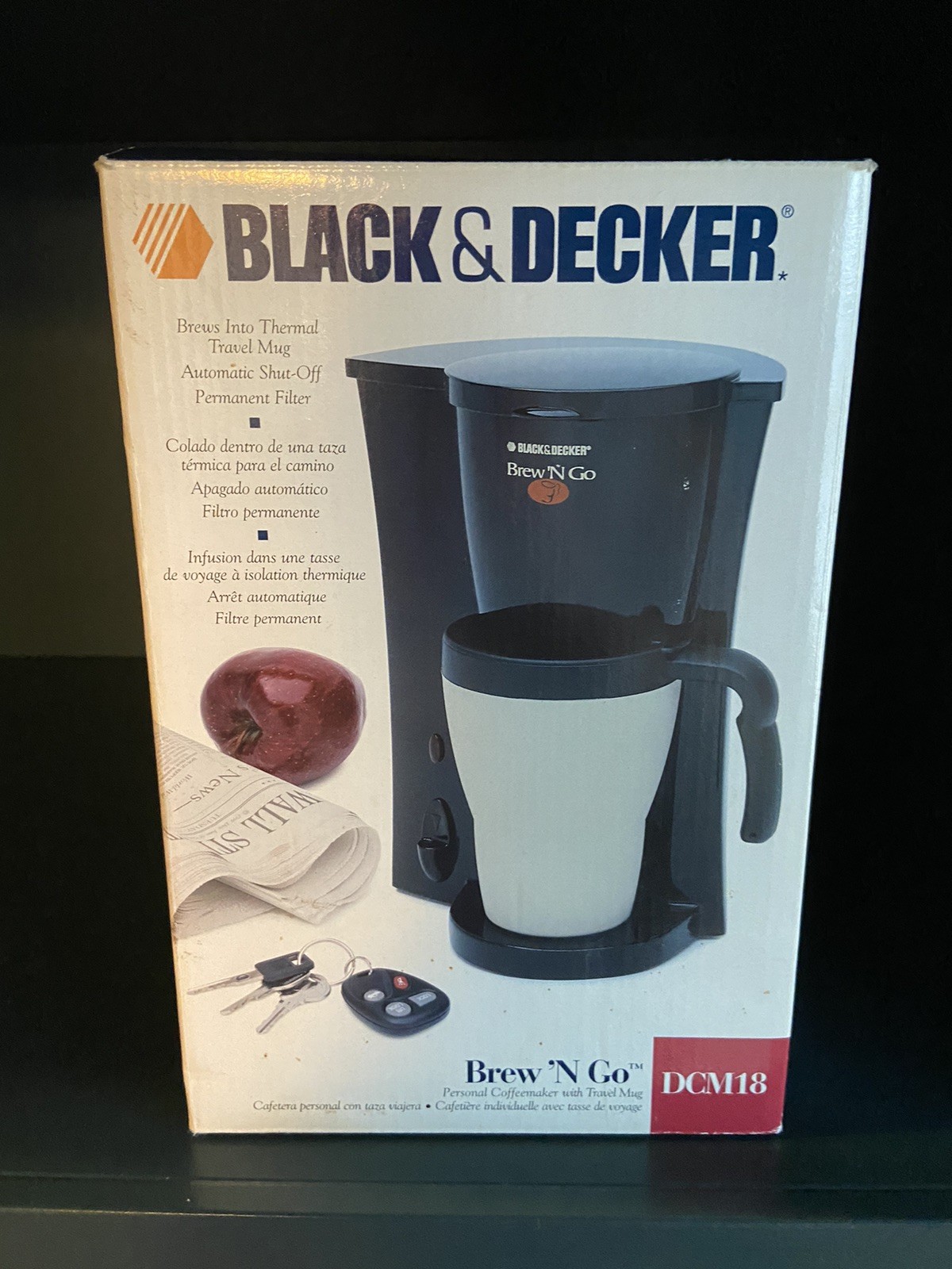 VTG BLACK & DECKER COFFEE BREWER DCM18 BREW N GO RARE WITH TRAVEL MUG