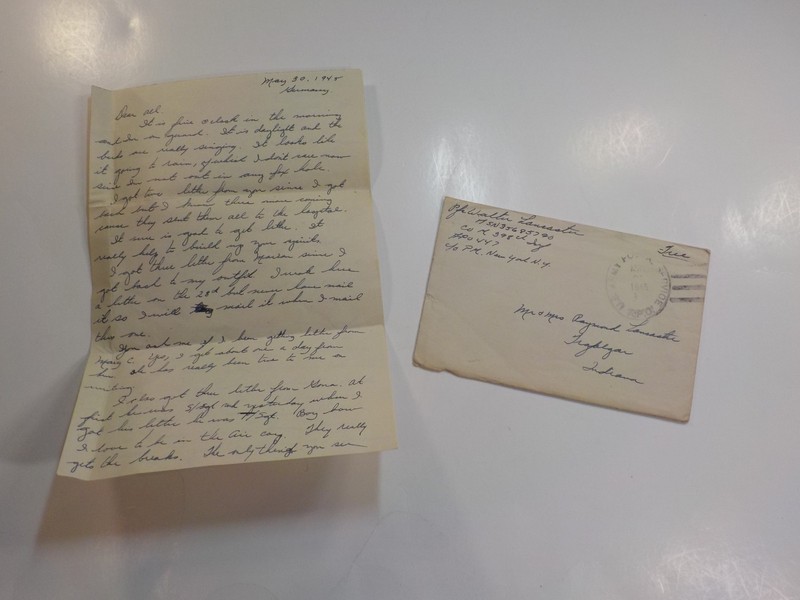 WW2 Letter 1945 Shot Holes Pants Germans 398th Infantry Germany Stuttgart WWII