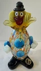 Murano Hand Blown Art Glass Multicolor Clown Figurine Decorative Glossy