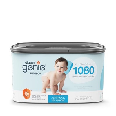 Diaper Genie Jumbo+ Square Refill Holds up to 1080 Newborn Diapers