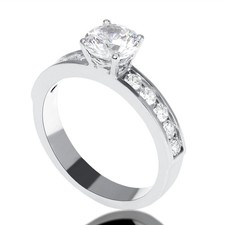 1 CT Natural Diamond Engagement Ring Round Cut H/SI2 14K White Gold