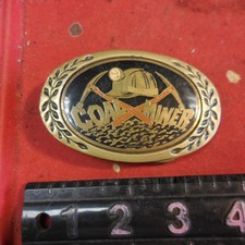 Vintage Belt Buckle Solid Brass Coal Miner By Heritage