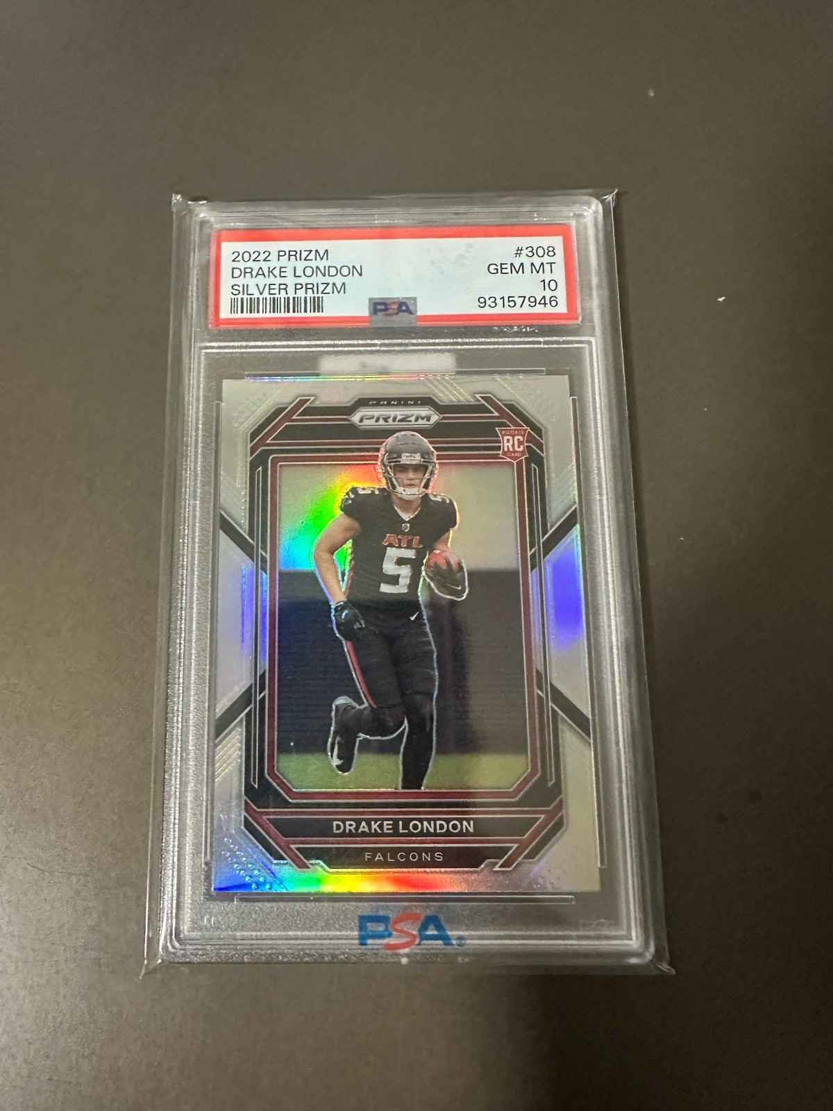 2022 Panini Prizm Rookies Drake London #308 Silver Prizm (RC) Psa 10