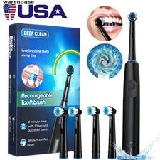 Electric Toothbrush for Adults with 4 Replacement Brush Heads 5 Modes Timer USB