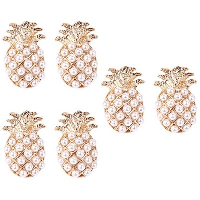  3 Paare Fruchtimitation Perle 3D Ananas Ohrringe für Frauen Vintage Statement