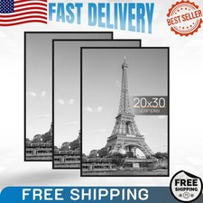 20x30 Black Picture Frames 3-Pack, Scratch-Proof, Horizontal/Vertical Mount