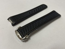 Correa de reloj Omega Seamaster Aqua Terra 20 mm puntada negra/naranja de goma