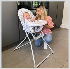 Image of My Babiie MBHC1 Dani Dyer Elephants Compact Highchair White
