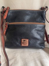 Authentic DOONEY  BOURKE Pebble Grain Leather Black Crossbody Bag / Purse