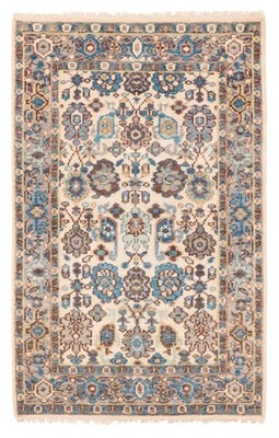 Traditional Ivory Hand-knotted Oriental Carpet 3'10'' x 6'3'' Wool Area Rug