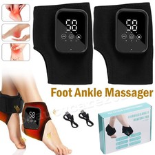 2X Electric Foot Ankle Massager Heating Vibration  Air Compression Pain Relief