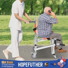 160kg Load Foldable Transport Chair Orange Stair Chair Stair Climbing Wheelchair