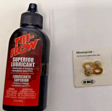 Chain Repair Kit- KMC Missing Link for 6.6mm and Tri-Flow Superior Lubricant