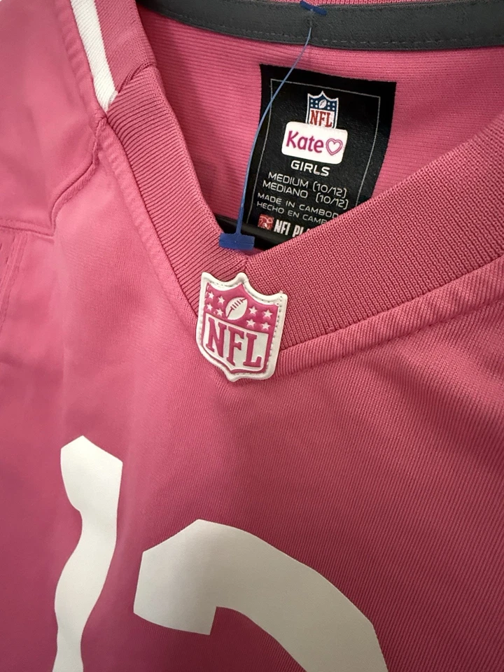 Camiseta Green Bay Packers Oficial Autêntica NFL GIRLS M Aaron Rodgers Rosa #12 - Imagem 2 de 4