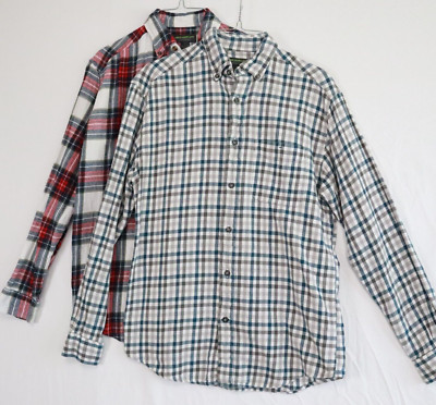 John Bartlett Consensus Flannel Shirt Mens Small Button Up Long Sleeve Lot of 2