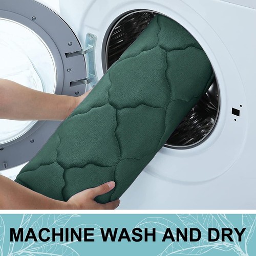 Trasforma il tuo bagno con il nostro tappetino da bagno 70x24 verde scuro morbido memory foam - Foto 9 di 10