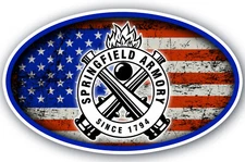 Springfield Armory USA Flag 2ND Amendment  Sticker Vinyl Decal 3"x 5"