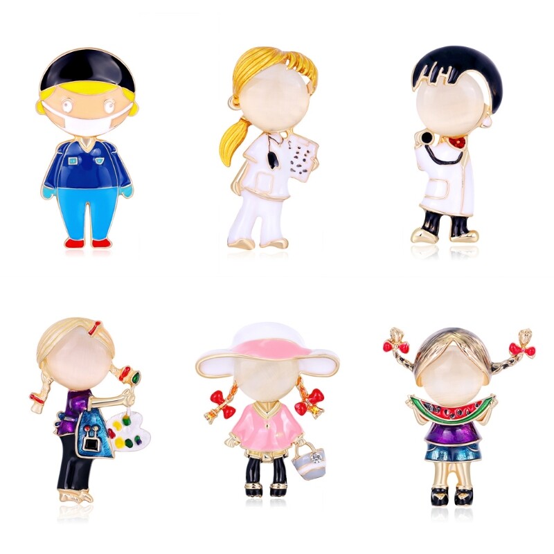 Metal Doctor Boys Girls Enamel Brooch Pin Badge Jewelry for Bags Clothes Caps
