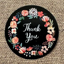 30 THANK YOU Round Stickers Flowers  Gift Stickers 1”  Envelope Seals