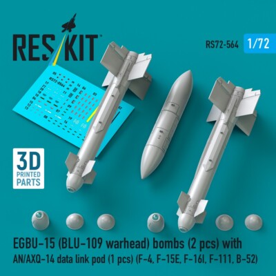EGBU-15 (BLU-109 warhead) bombs (2pcs) with AN/AXQ-14 data link pod (1pcs) 1:72