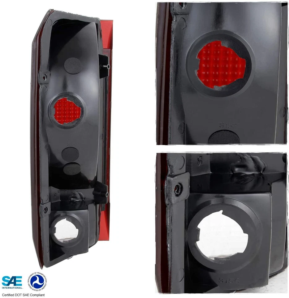 Juego de luces traseras de freno izquierda+derecha Red Smoke 1987-1996 Ford F150 F250 Bronco Foto 4 de 4