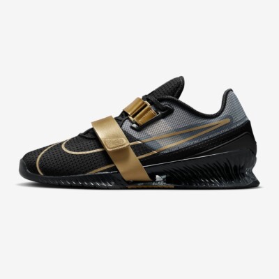 New Nike Romaleos 4 Weightlifting Squat Shoes Mens Size 13 Black Gold CD3463-001