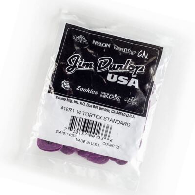 Dunlop 418R1.14 Tortex Standard Guitar Picks, 1.14mm, 72-Pack