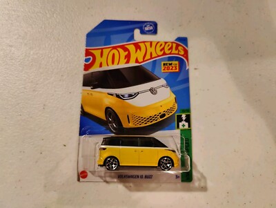 2023 Hot Wheels Volkswagen ID. Buzz Yellow #173 Green Speed 10/10 FREE SHIPPING