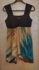 Metro Style multicolored tie dye Layered Sleeveless Gypsy hem blouse Top WM