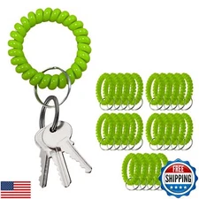 YARRD Pack of 25 Green Wristlet Badge Holder – Elastic Keychain Wristband Str