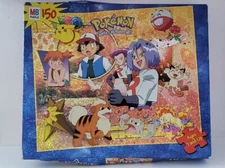 MB Hasbro Pokemon 150 Piece Metalllix Jigsaw Puzzle 12.5" x 15" New Damaged Box 