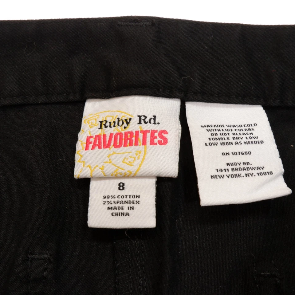 Ruby Rd Favorites Capri Pants 8 Black Elastic Mid Rise Womens Measures 30 x 17 - Image 4 of 4