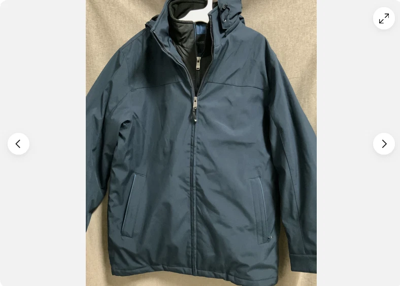 WEATHERPROOF MEN'S STRETCH TECH ZIP FRONT HOODED JACKET (BLUE XXL )NWT