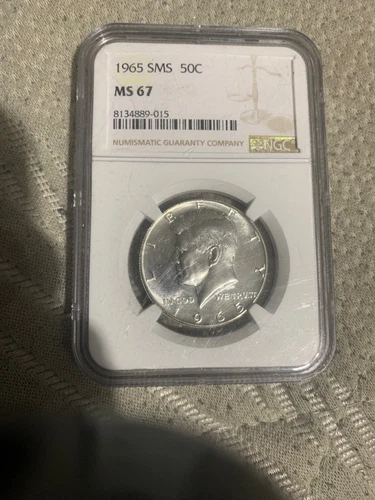 1965 SMS Kennedy Half Dollar - NGC MS 67 - Choice Gem Brilliant Unc  #SLG378