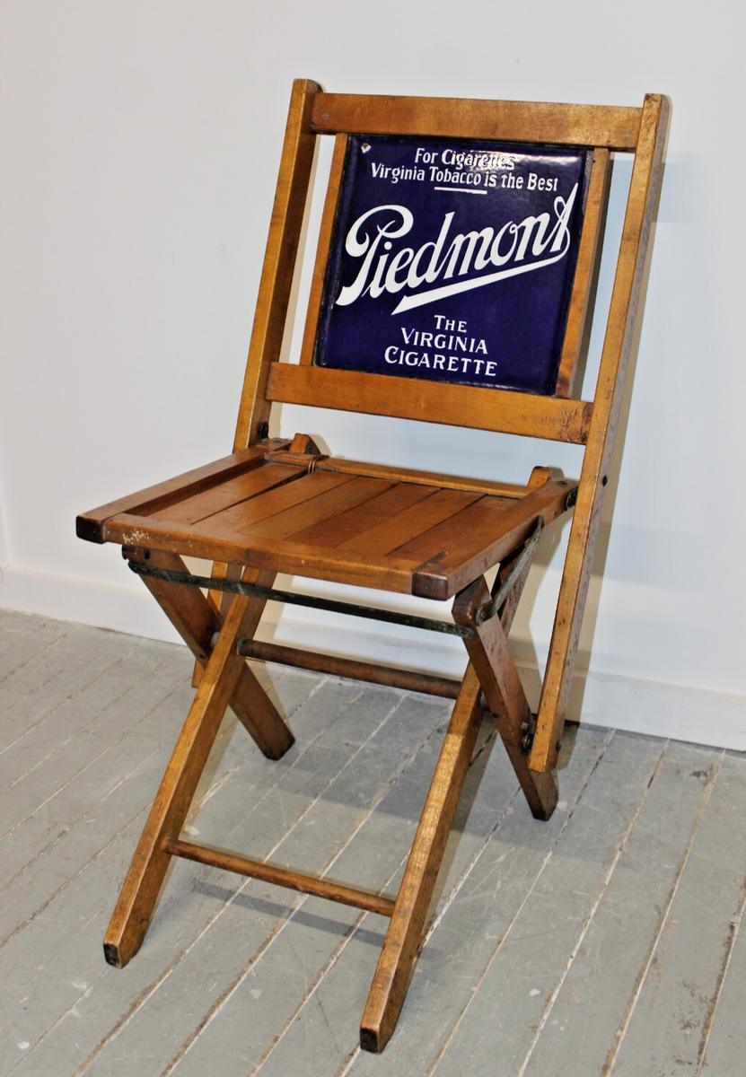 1920s Piedmont Cigarette Wooden Folding Chair by Simmons Co