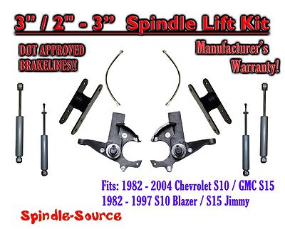 3'' / 2-3'' Lift Kit Brakes Shocks FOR 1982 -05 Chevy S-10 GMC S-15 Sonoma Blazer
